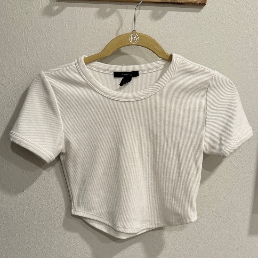 White Crop Tee Shirt XS